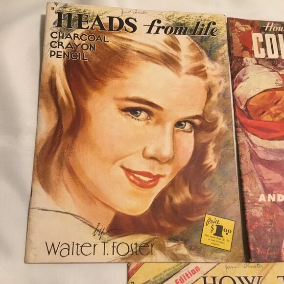 Vintage Walter T. Foster Art Books - Lot Of 3 How To Draw/Oil PAINT - Picture 3 of 10